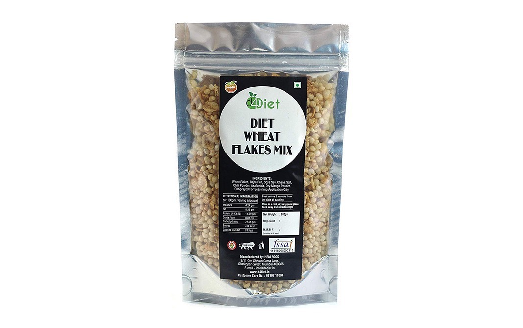 D4Diet Wheat Flakes Mix    Shrink Pack  200 grams